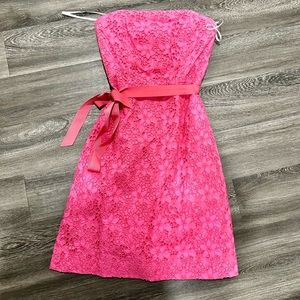 Lilly Pulitzer Dresses Lilly Pulitzer Pink Lace Strapless Dress size 10